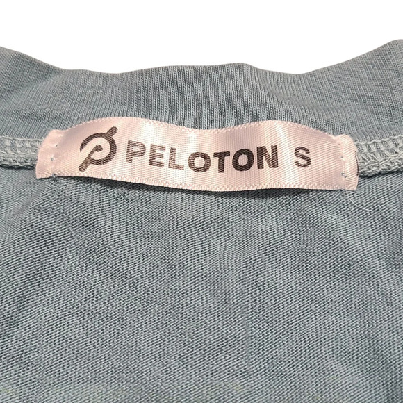 Peloton Spirit Muscle Tank Top Small Teal Neon Graphic Logo Workout Athleisure - Picture 4 of 8